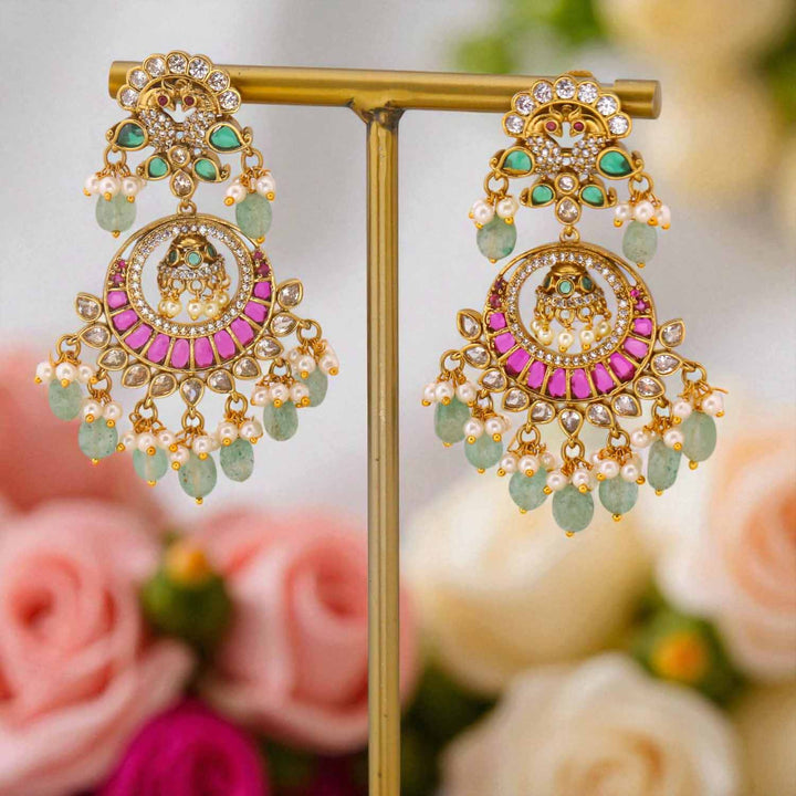 Multicolor Pirale Victorian Chandbalis