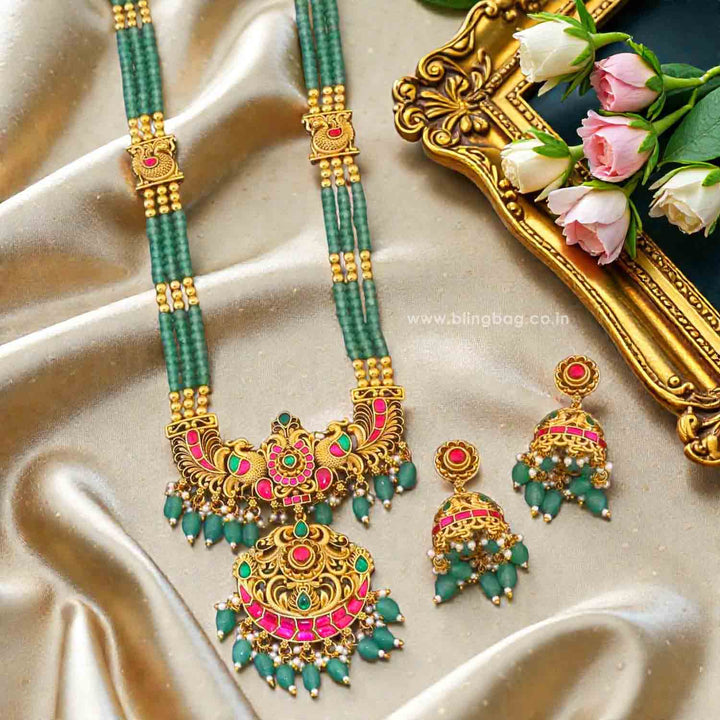 Multicolor Prashvi Antique Jewellery Set - New Arrival