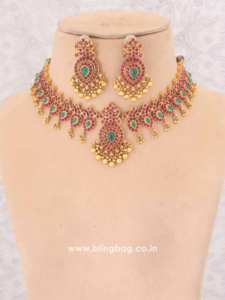 Multicolor Pratyangira Jewellery Set