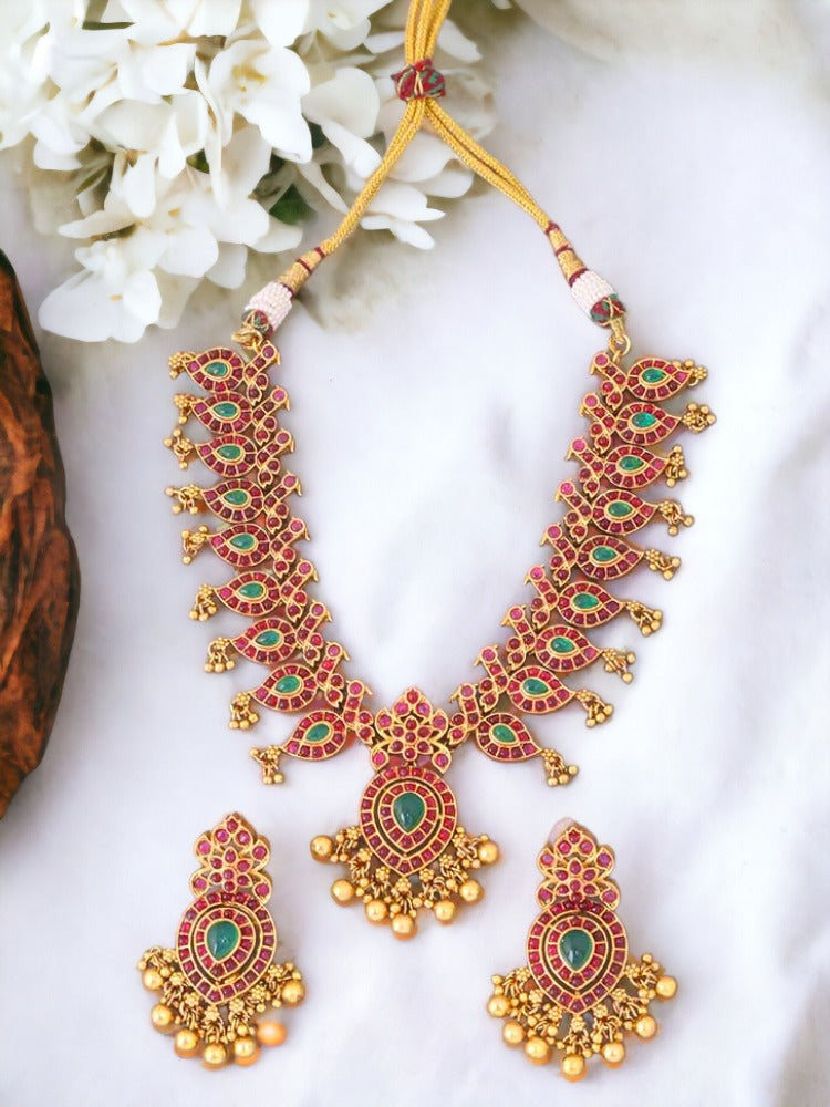 Multicolor Pratyangira Jewellery Set