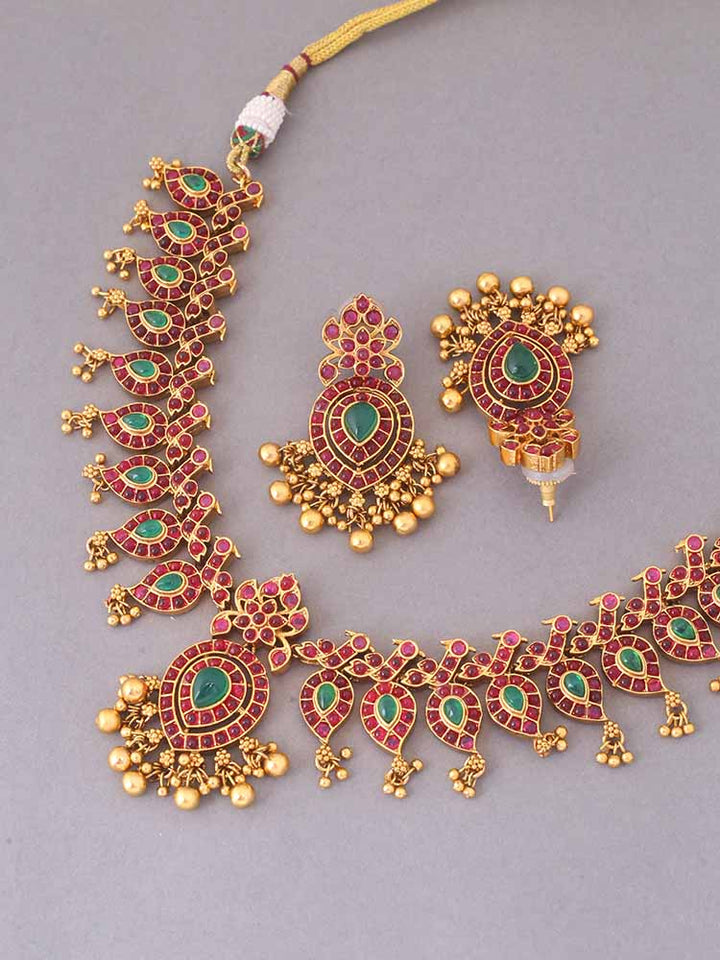 Multicolor Pratyangira Jewellery Set