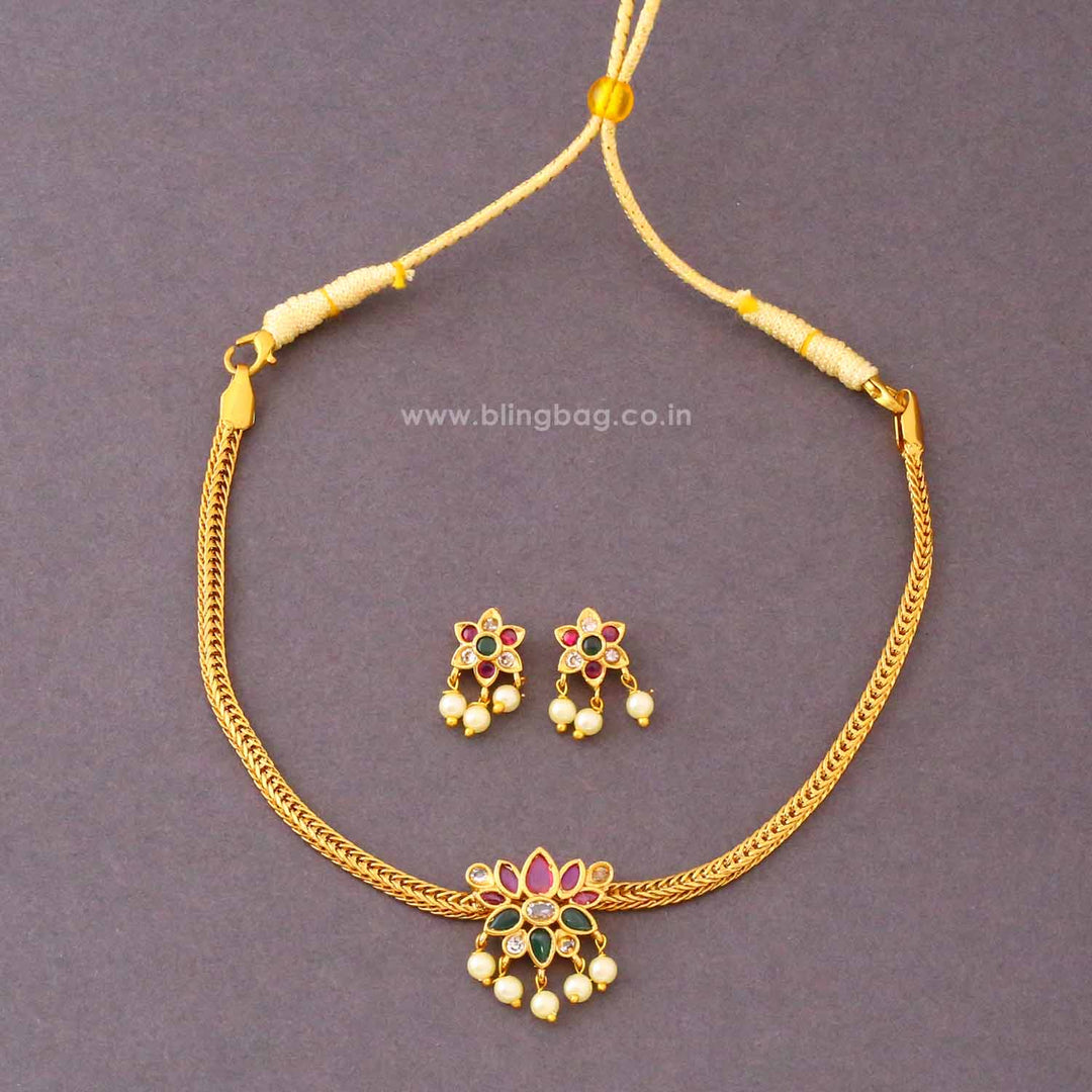 Multicolor Pravisha Antique Jewellery Set- New Arrival