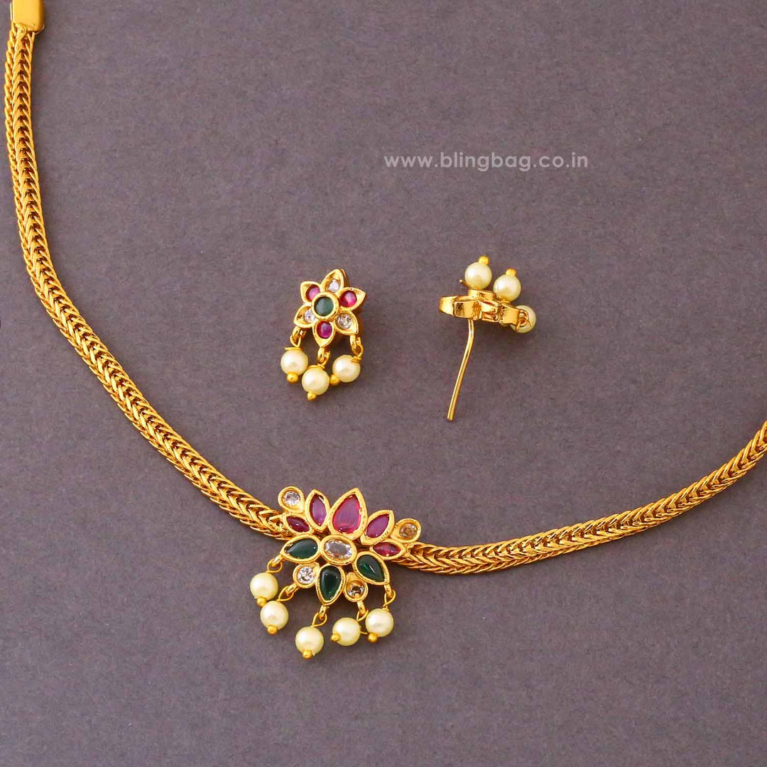 Multicolor Pravisha Antique Jewellery Set- New Arrival