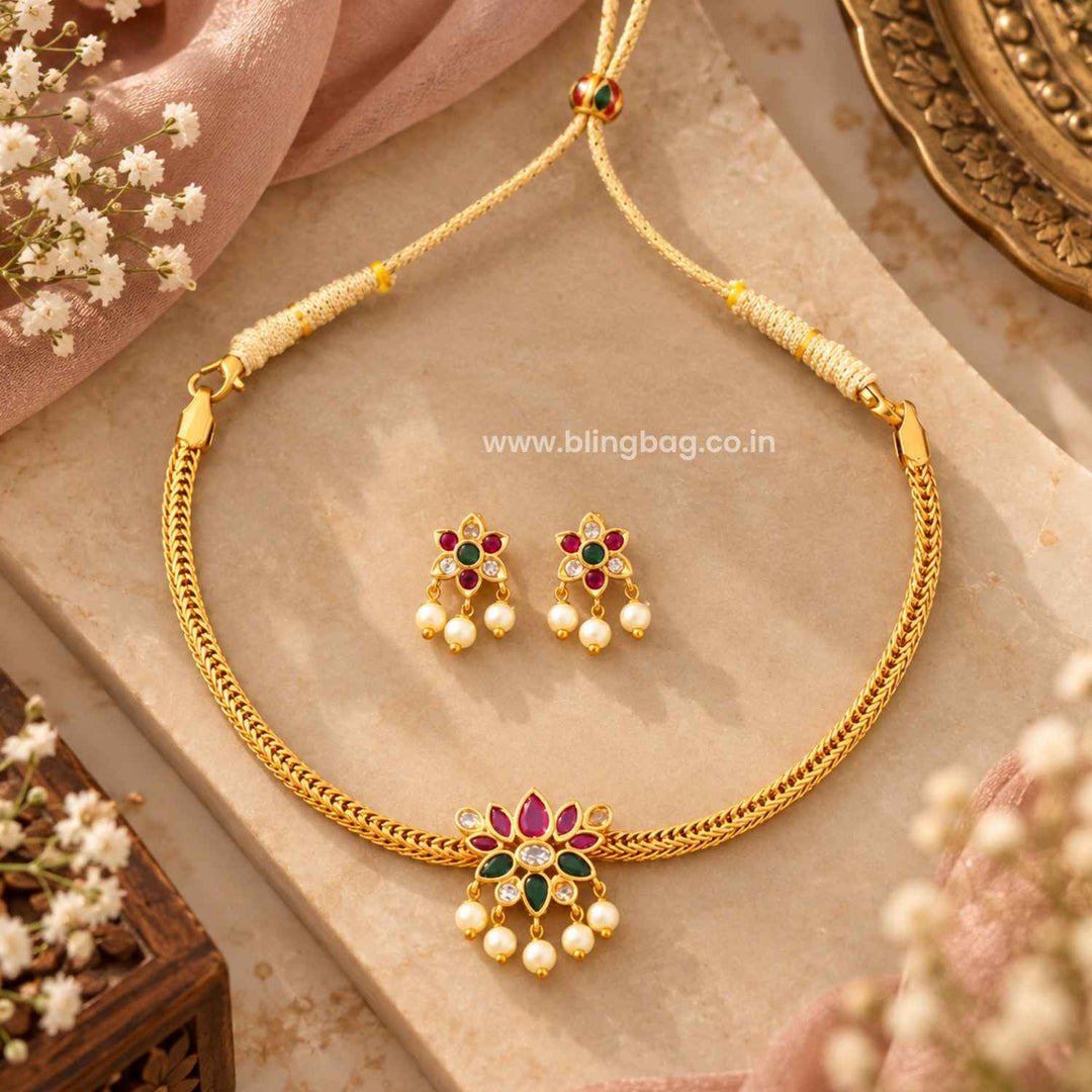 Multicolor Pravisha Antique Jewellery Set- New Arrival