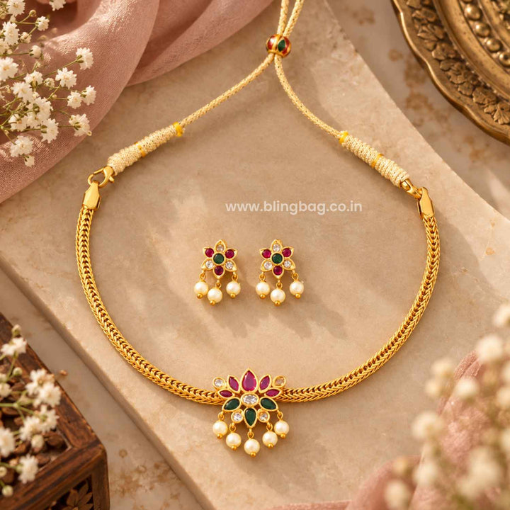 Multicolor Pravisha Antique Jewellery Set- New Arrival