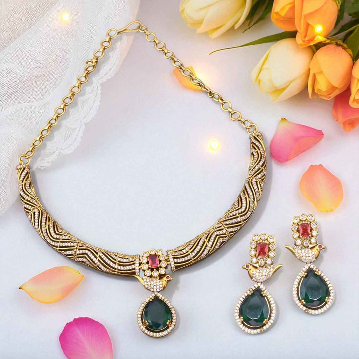 Multicolor Primora Hasli Antique Jewellery Set - New Arrival