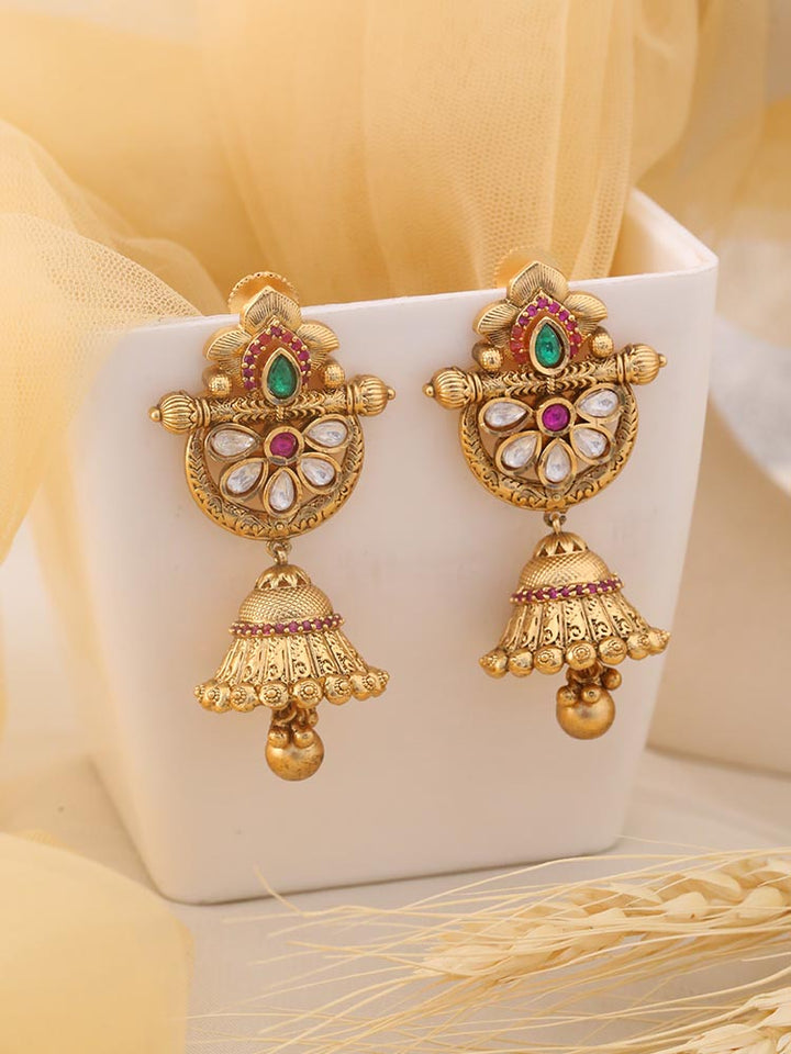 Multicolor Prisha Temple Jhumkis
