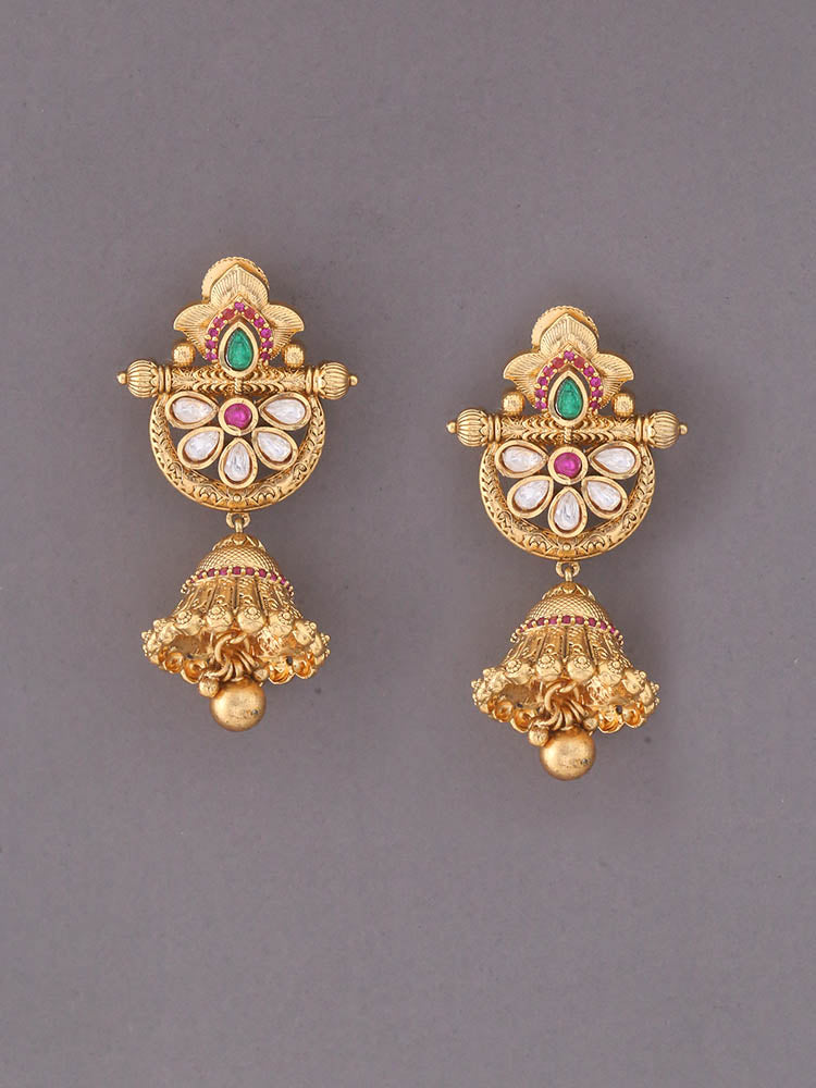 Multicolor Prisha Temple Jhumkis