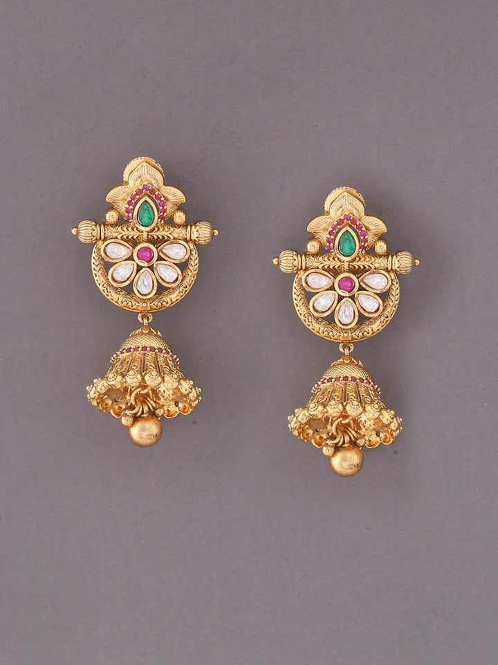 Multicolor Prisha Temple Jhumkis