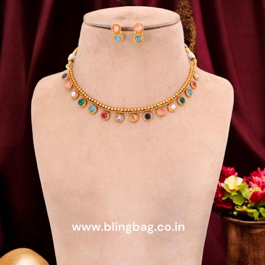 Multicolor Pritpal Antique Jewellery Set - New Arrival