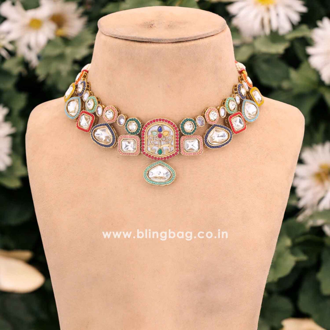 Multicolor Pritrushi Kundan Jewellery Set