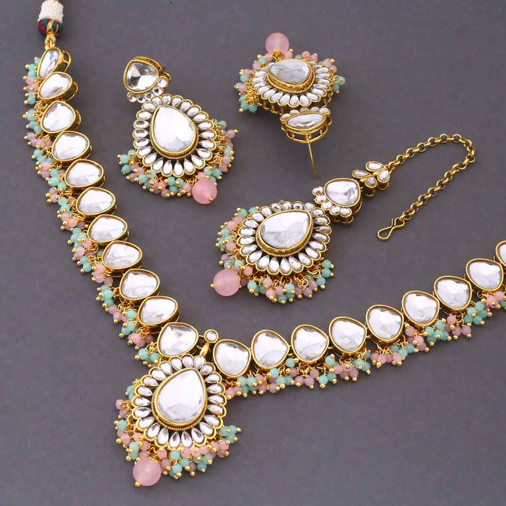 Multicolor Qanita Kundan Jewellery Set