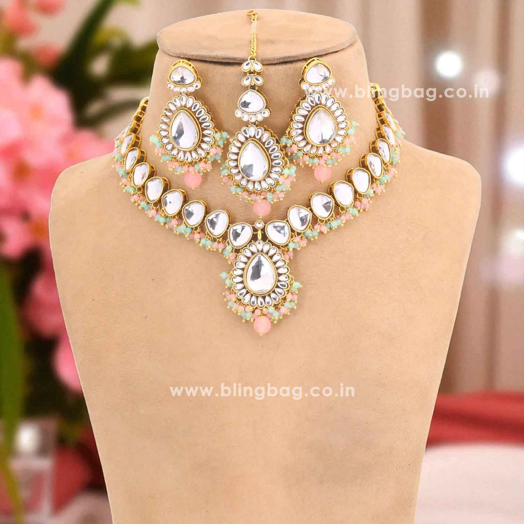 Multicolor Qanita Kundan Jewellery Set