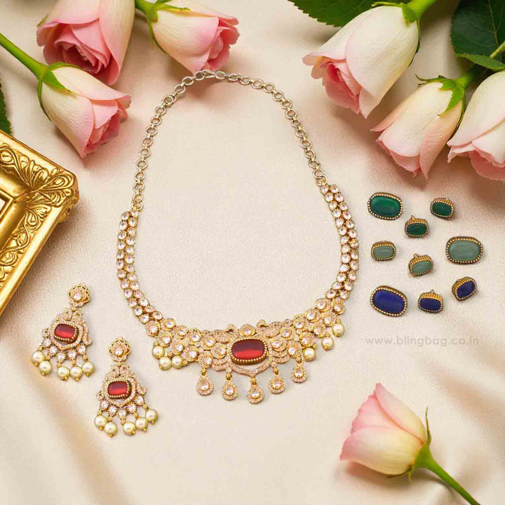 Multicolor Qianat Changeable Antique Jewellery Set - New Arrival