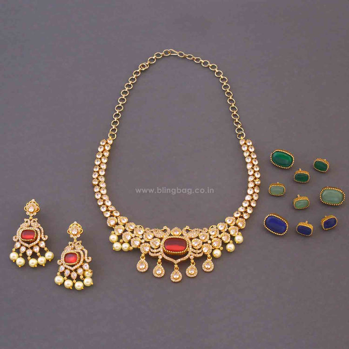 Multicolor Qianat Changeable Antique Jewellery Set - New Arrival