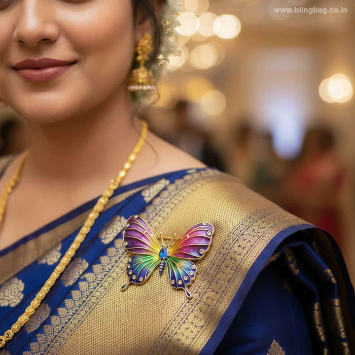 Multicolor Rainbow Butterly Brooch
