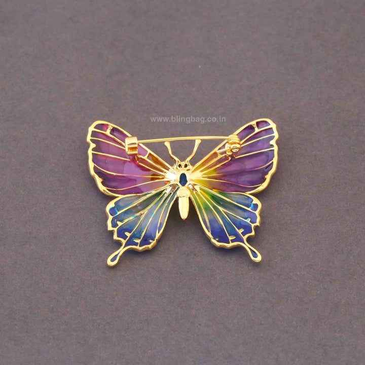 Multicolor Rainbow Butterly Brooch
