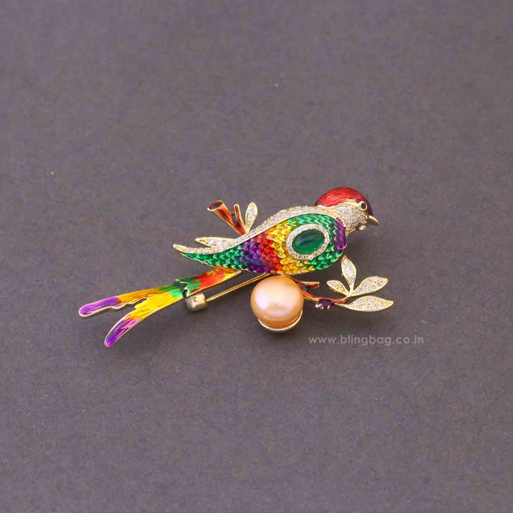 Multicolor Rainbow Sparrow Brooch