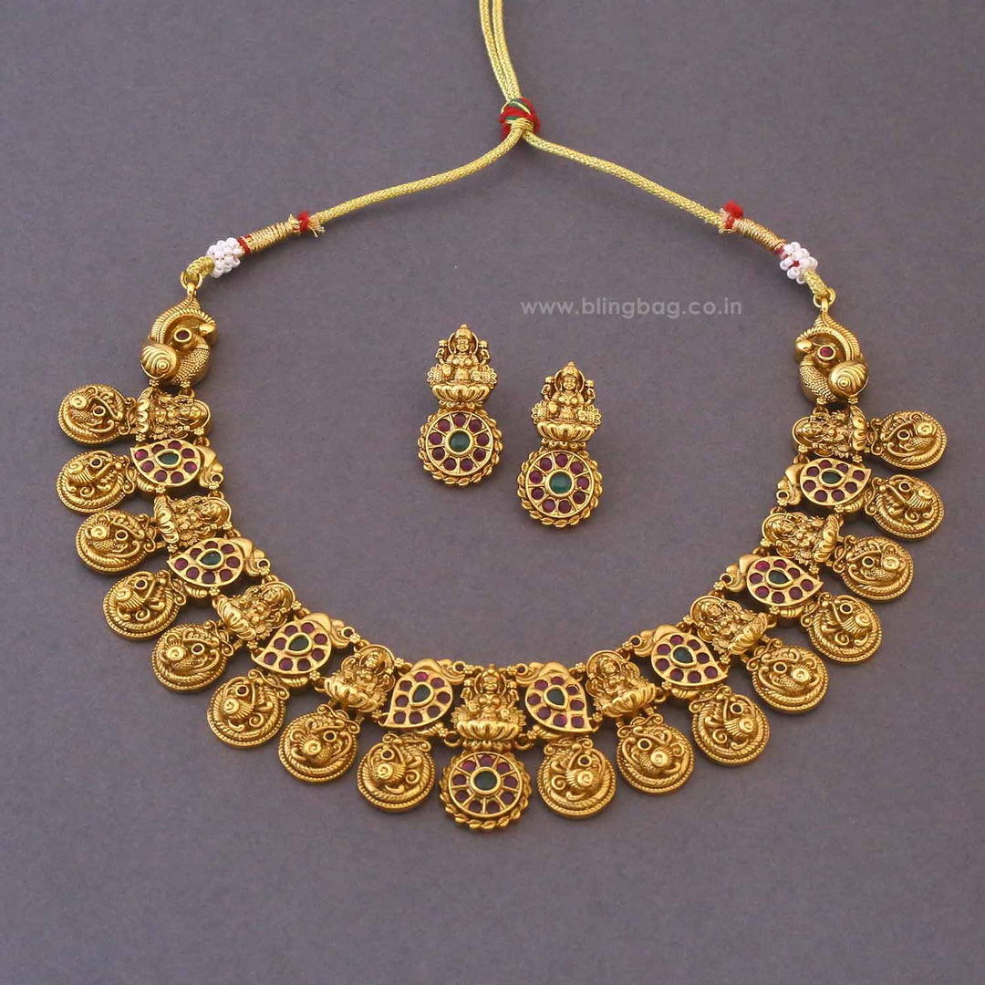 Multicolor Rajeshwaritaa Temple Jewellery Set - New Arrival