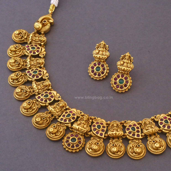 Multicolor Rajeshwaritaa Temple Jewellery Set - New Arrival