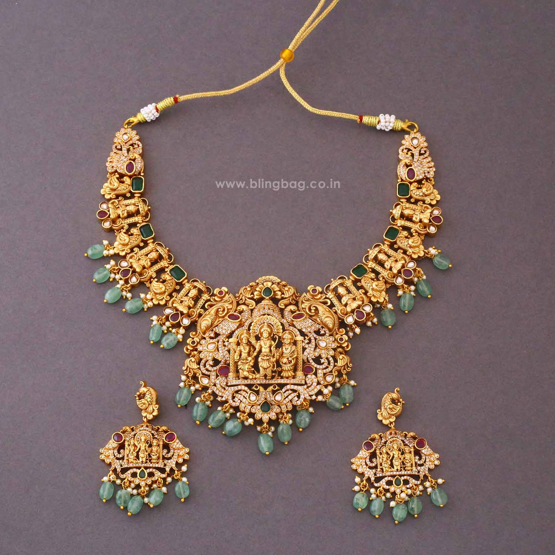 Multicolor Ramasitai Temple Jewellery Set- New Arrival