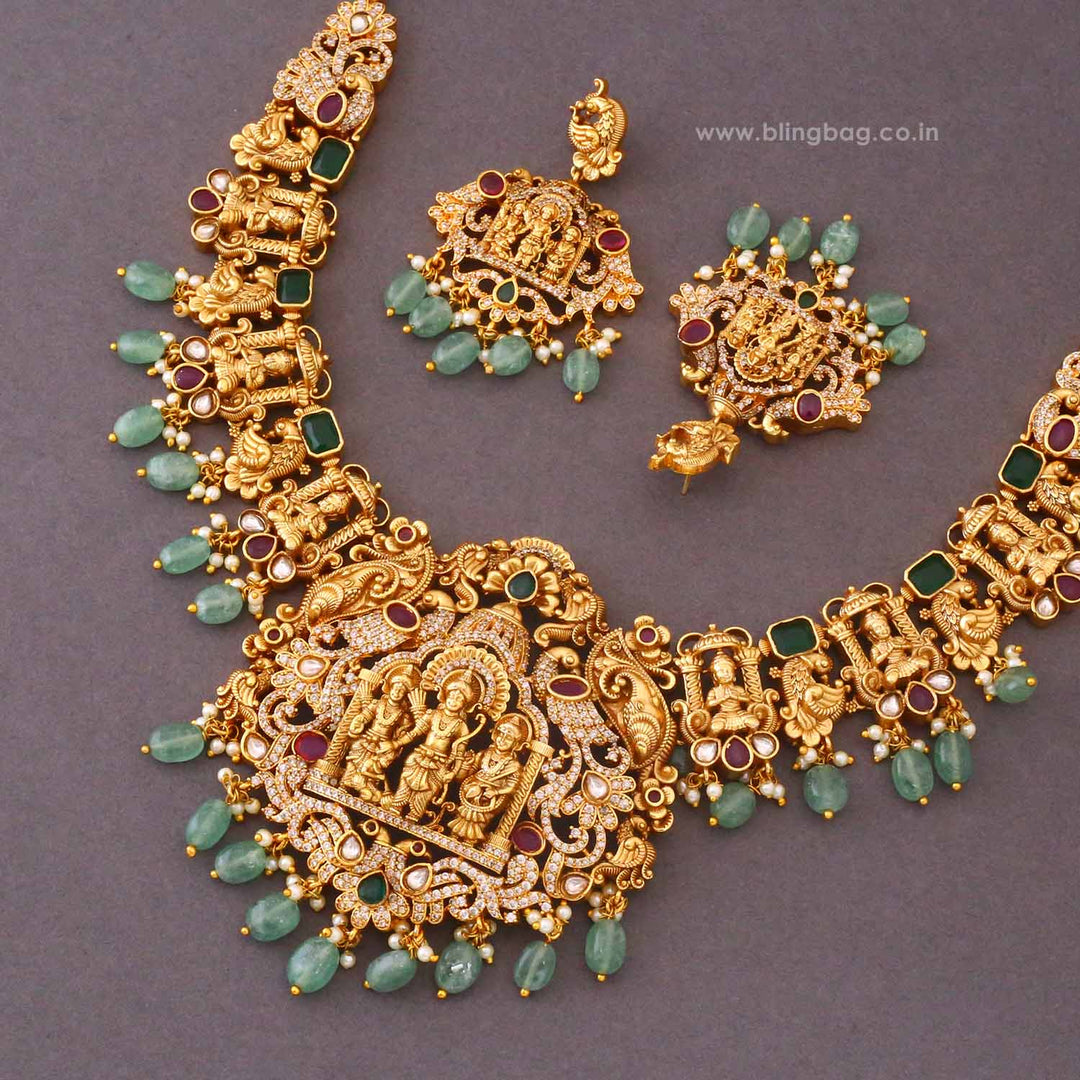 Multicolor Ramasitai Temple Jewellery Set- New Arrival