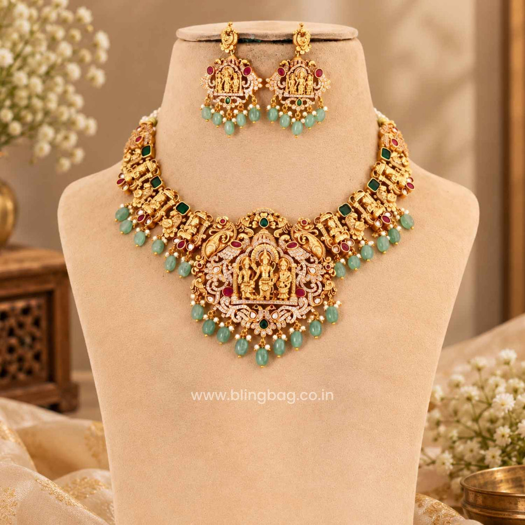 Multicolor Ramasitai Temple Jewellery Set- New Arrival