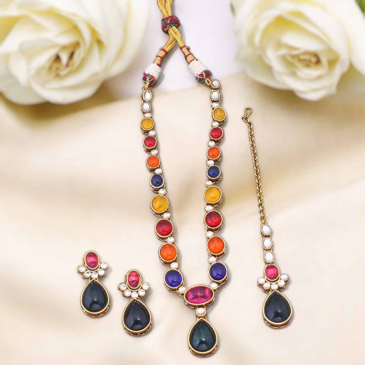 Multicolor Raniya Kundan Jewellery Set