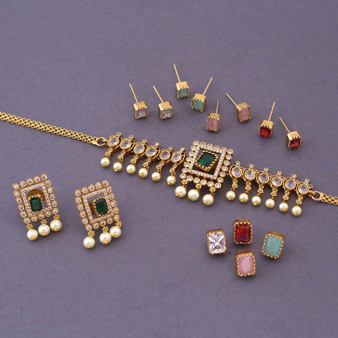 Multicolor Rasiya Victorian Jewellery Set - New Arrival