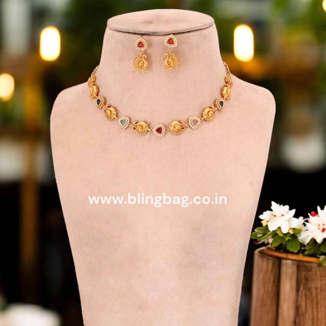 Multicolor Rasmi Antique Jewellery Set - New Arrival