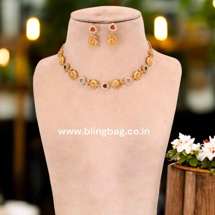 Multicolor Rasmi Antique Jewellery Set - New Arrival