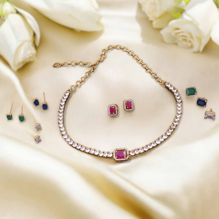 Multicolor Rasmika Antique Jewellery Set - New Arrival