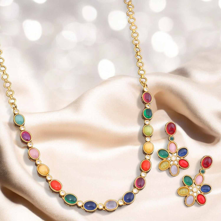 Multicolor Rathika Antique Jewellery Set - New Arrival