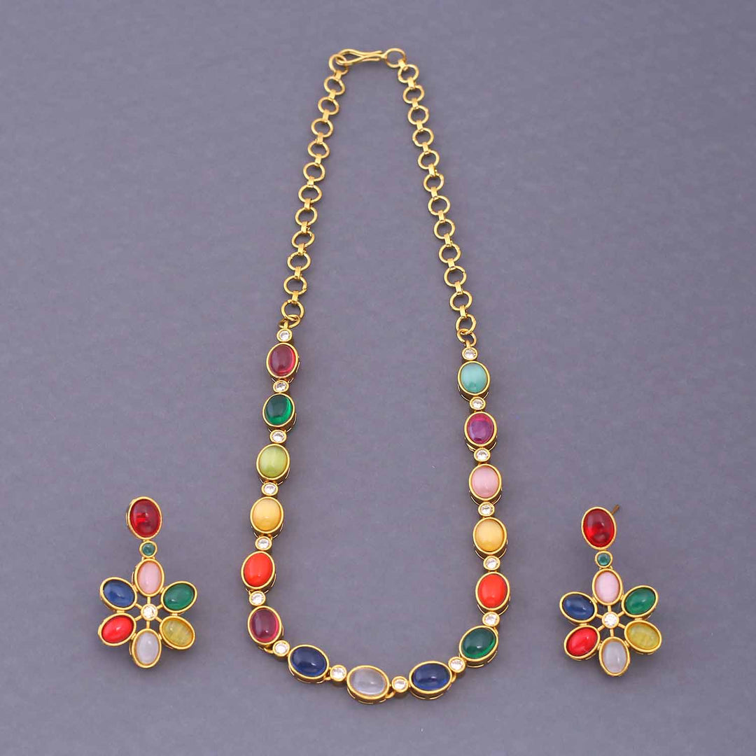 Multicolor Rathika Antique Jewellery Set - New Arrival