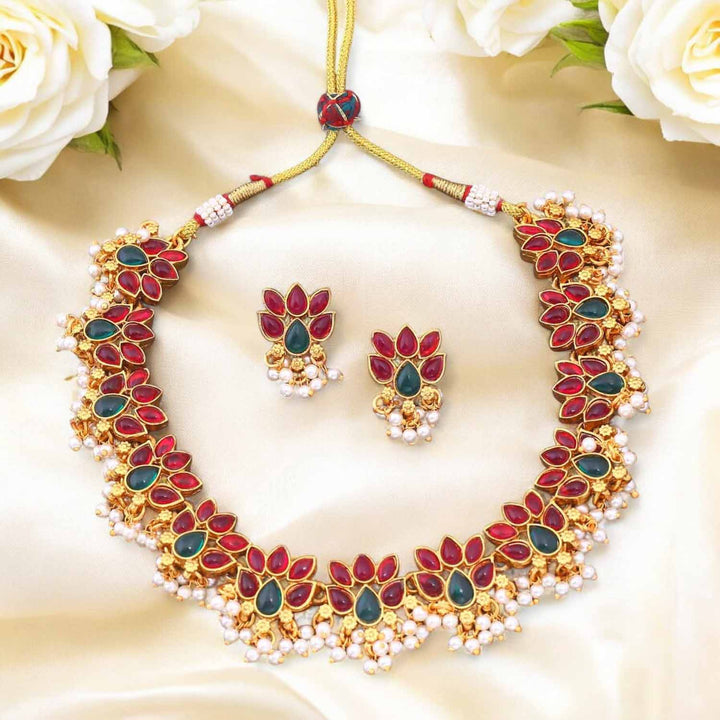Multicolor Ratnashree Antique Jewellery Set - New Arrival