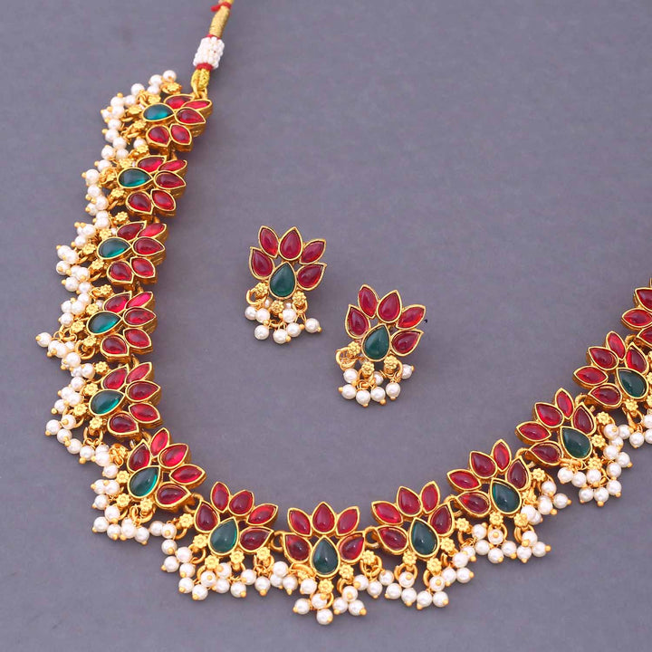 Multicolor Ratnashree Antique Jewellery Set - New Arrival