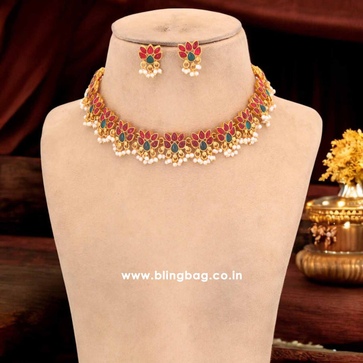 Multicolor Ratnashree Antique Jewellery Set - New Arrival