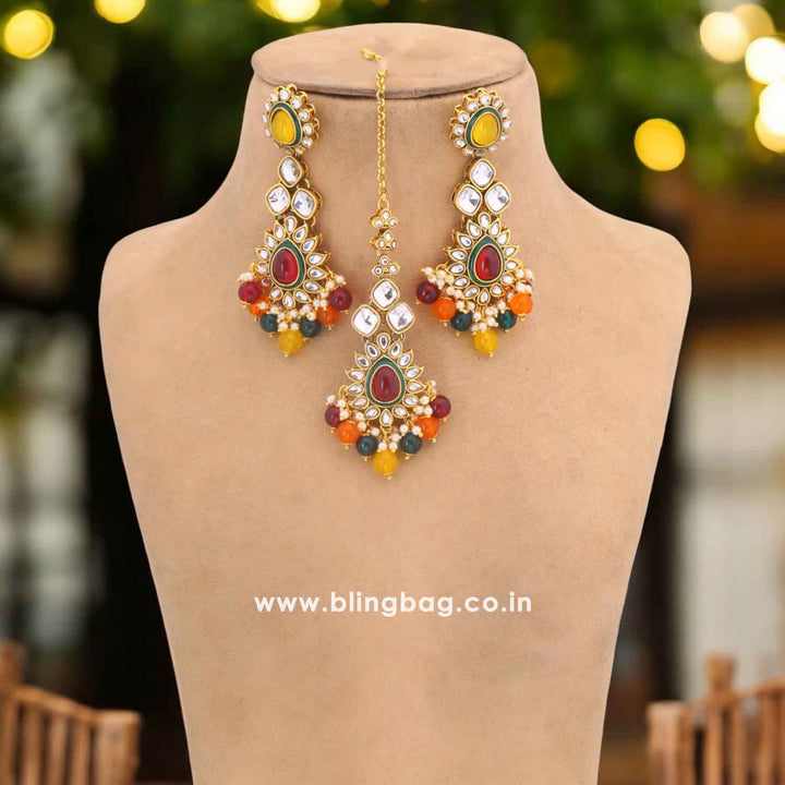 Multicolor Rauhana Kundan Jewellery Set