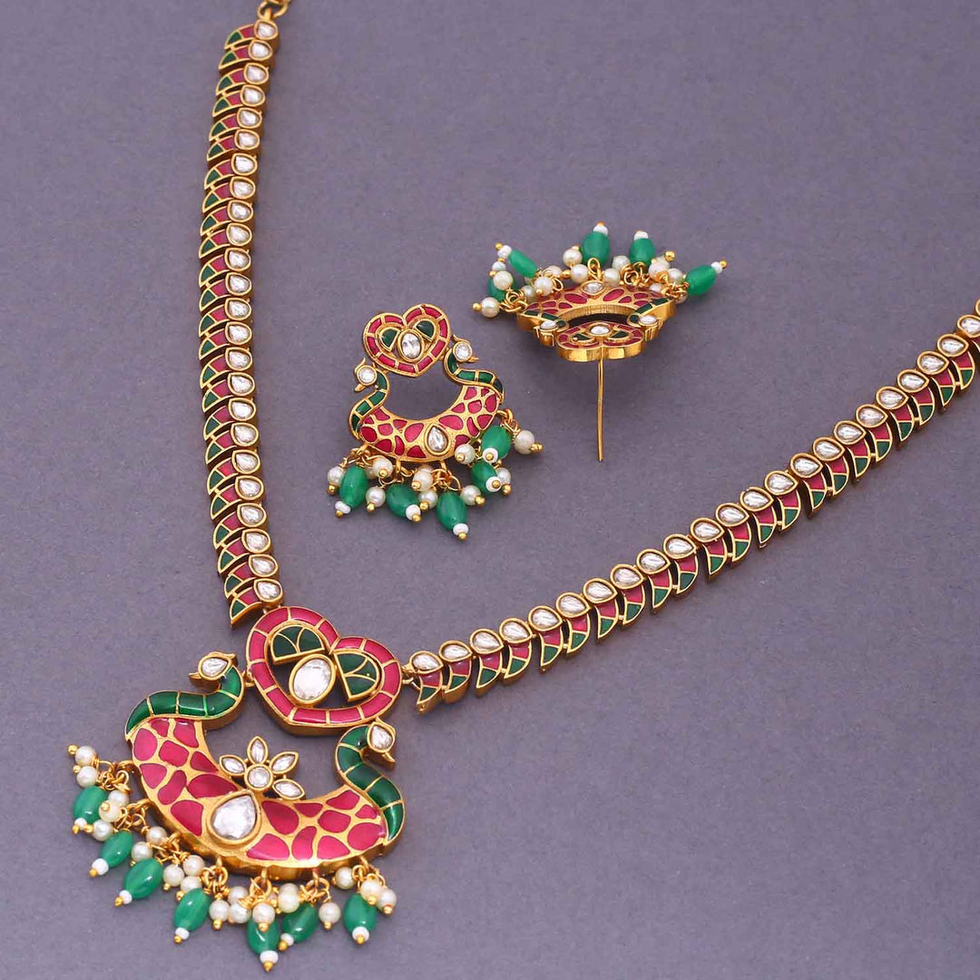 Multicolor Raumi Antique Jewellery Set - New Arrival
