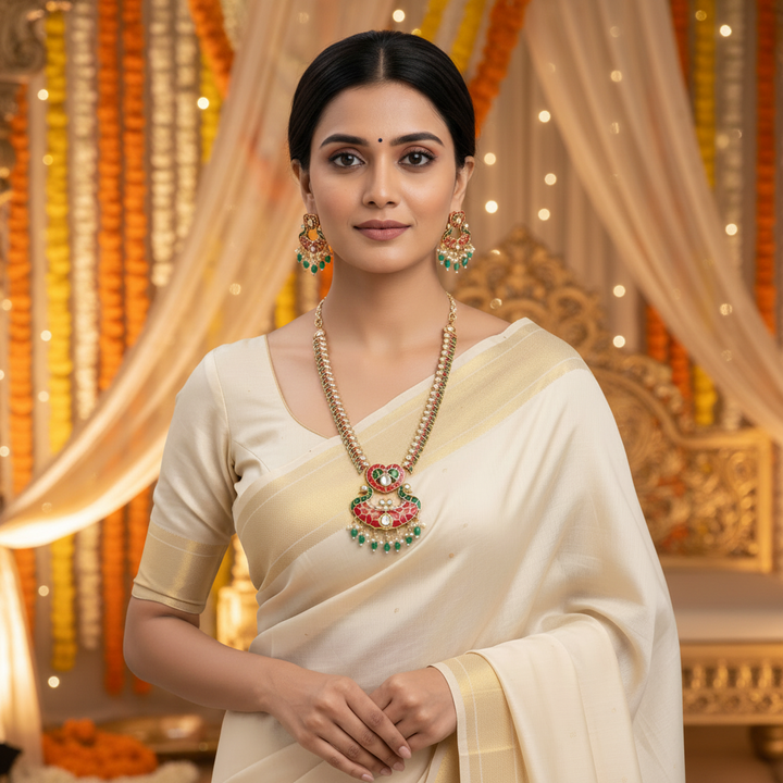 Multicolor Raumi Antique Jewellery Set - New Arrival