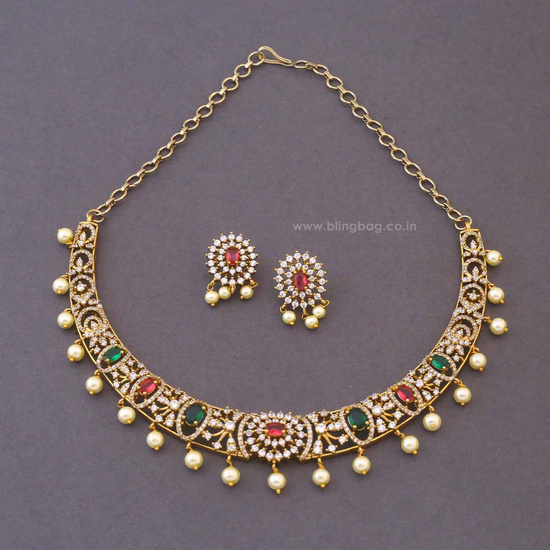 Multicolor Ravielle Hasli Victorian Jewellery Set - New Arrival