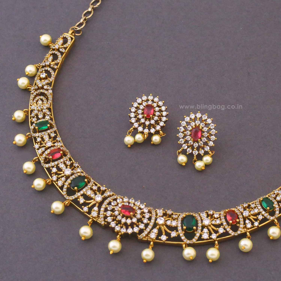 Multicolor Ravielle Hasli Victorian Jewellery Set - New Arrival
