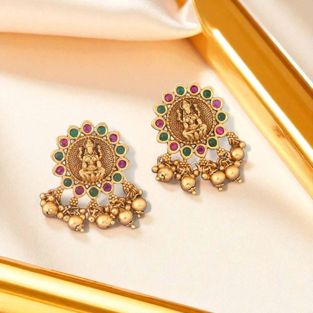 Multicolor Renuka Temple Studs