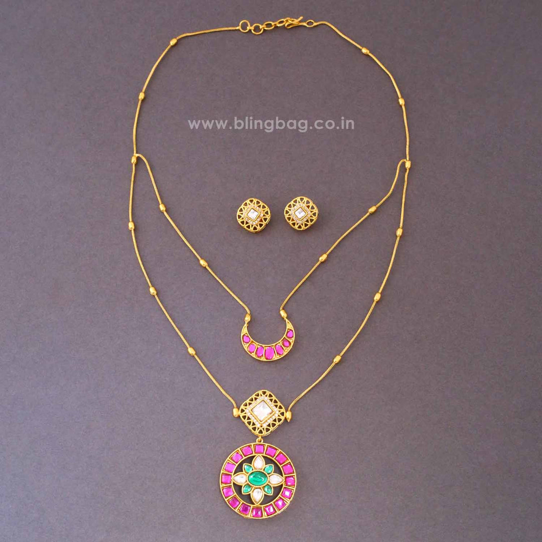 Multicolor Reyavi Antique Jewellery Set- New Arrival