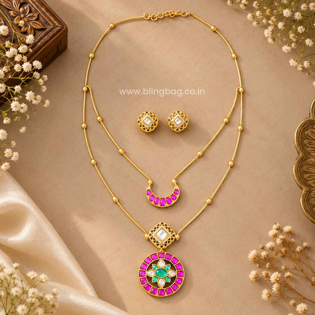 Multicolor Reyavi Antique Jewellery Set- New Arrival