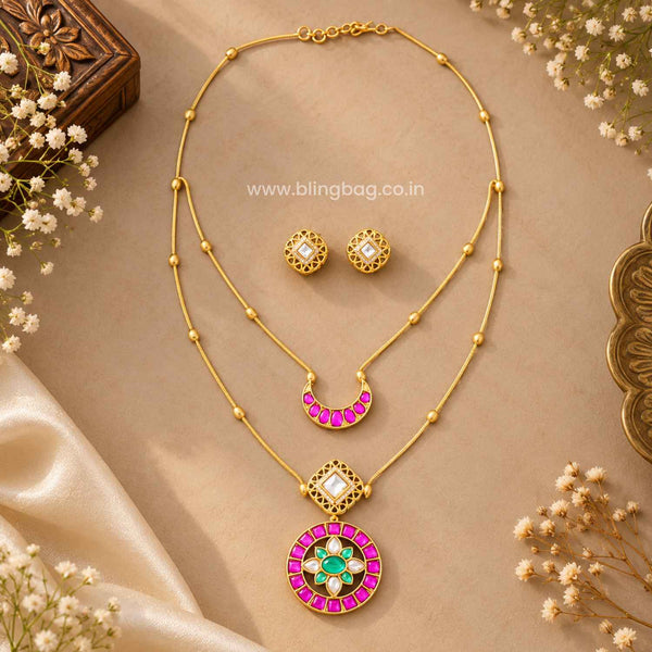 Multicolor Reyavi Antique Jewellery Set- New Arrival