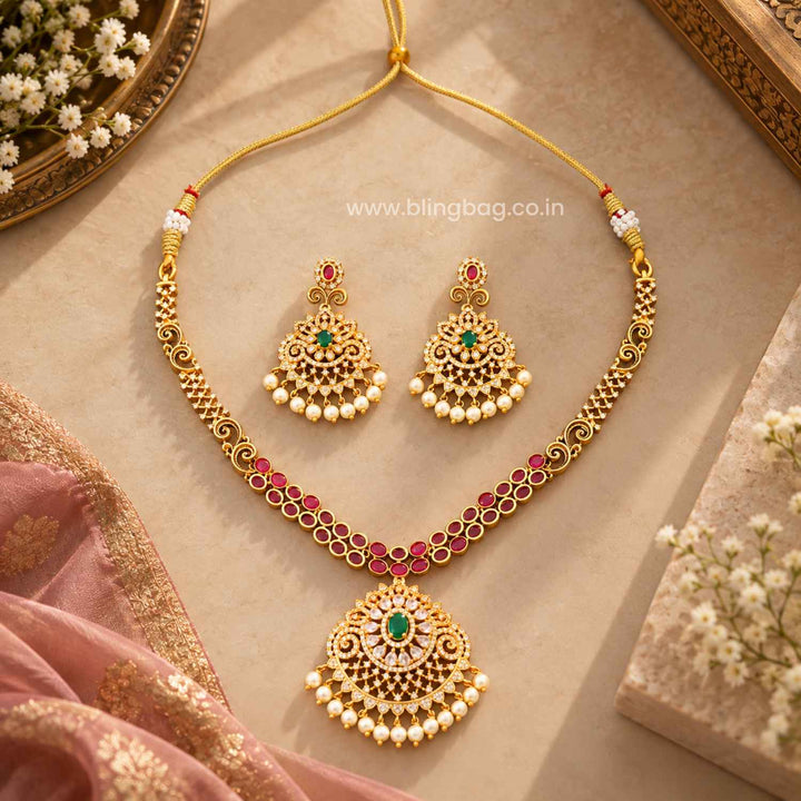Multicolor Riddhika Antique Jewellery Set- New Arrival