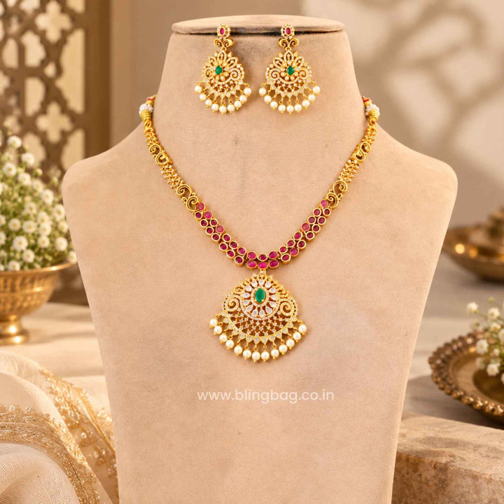 Multicolor Riddhika Antique Jewellery Set- New Arrival