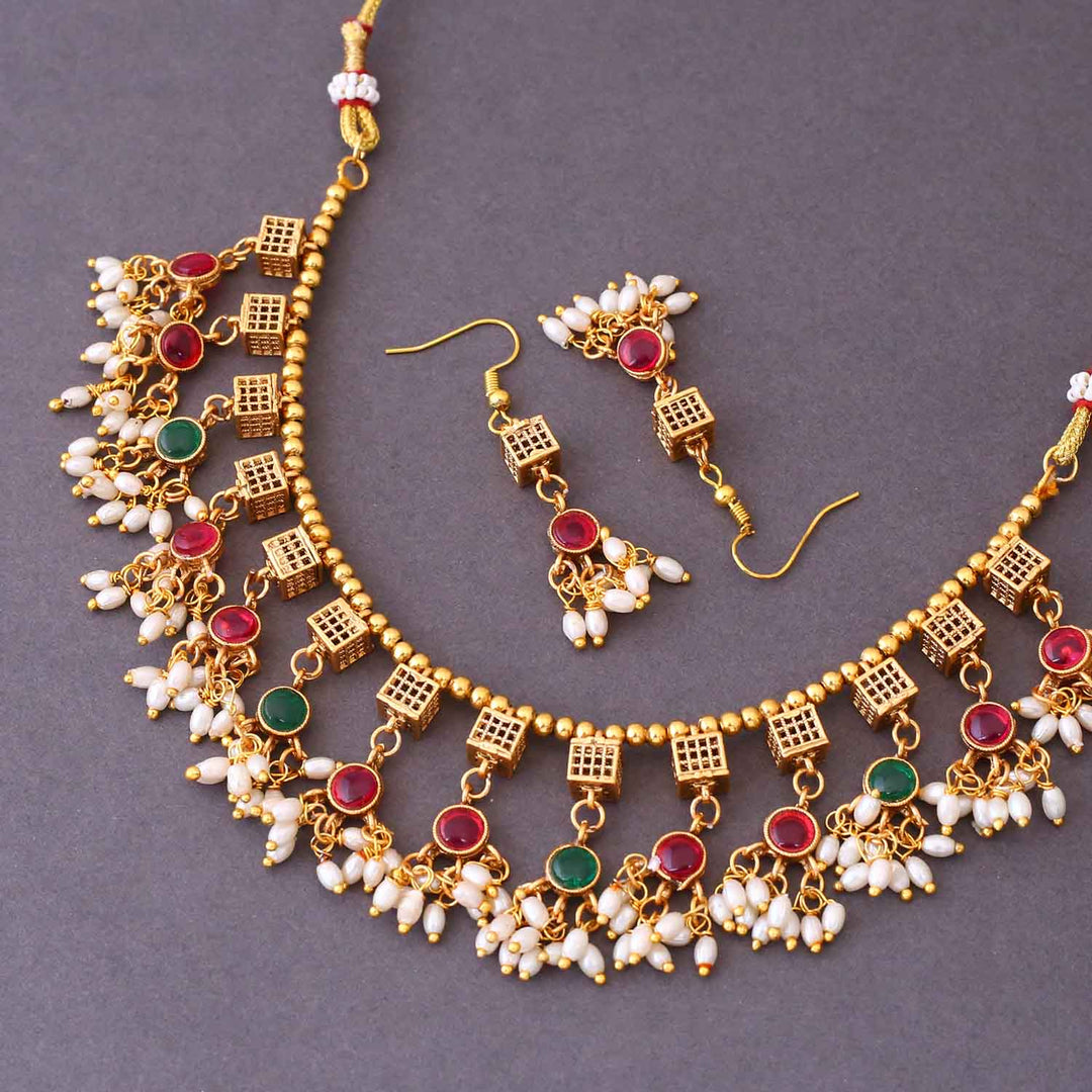 Multicolor Ridhima Antique Jewellery Set- New Arrival