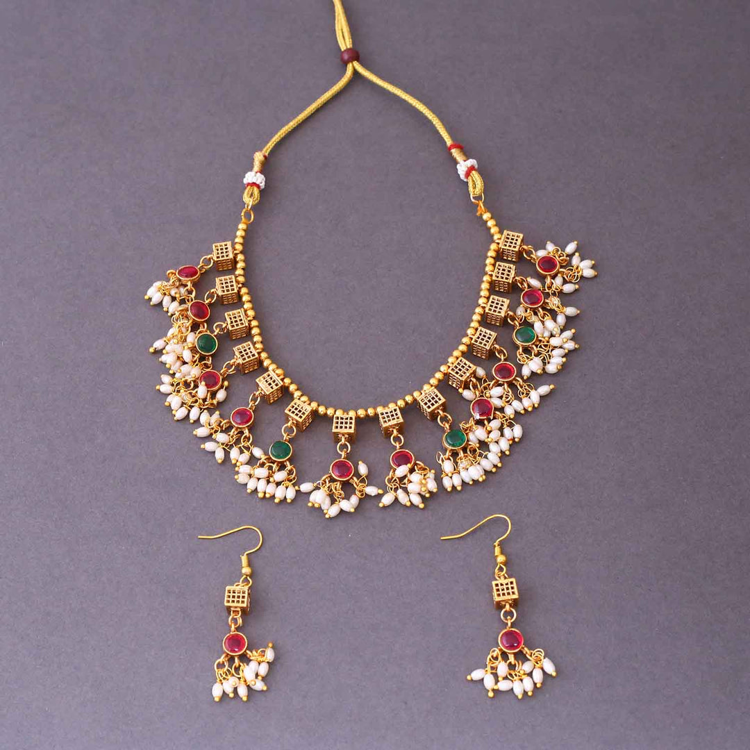 Multicolor Ridhima Antique Jewellery Set- New Arrival